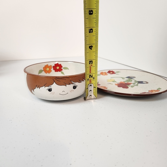 Vintage Interpur Farmer Boy Breakfast Set Bowl Plate Japan 1960s Anthropomorphic - Picture 10 of 10